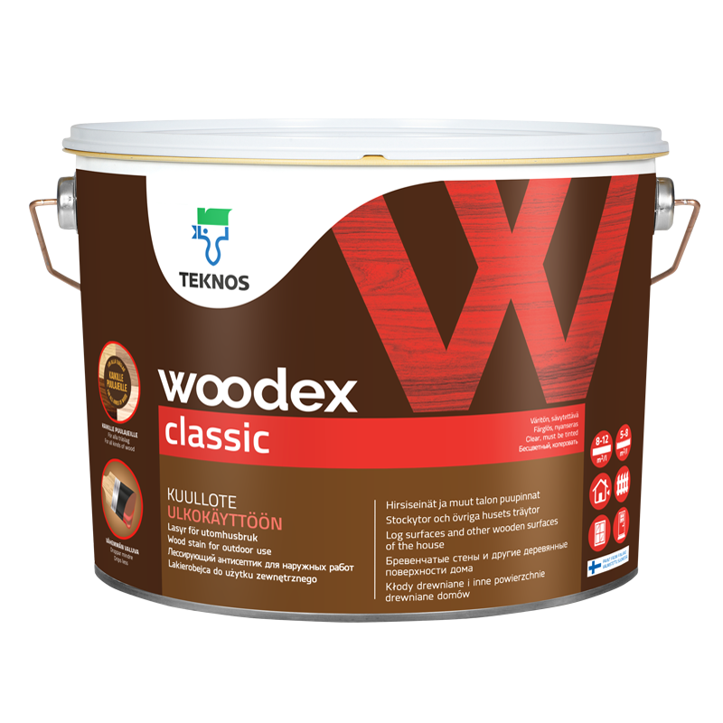 Антисептик TEKNOS WOODEX CLASSIC (Текнос Вудекс Класcик) тиксотропный, прозрачный 2,7л