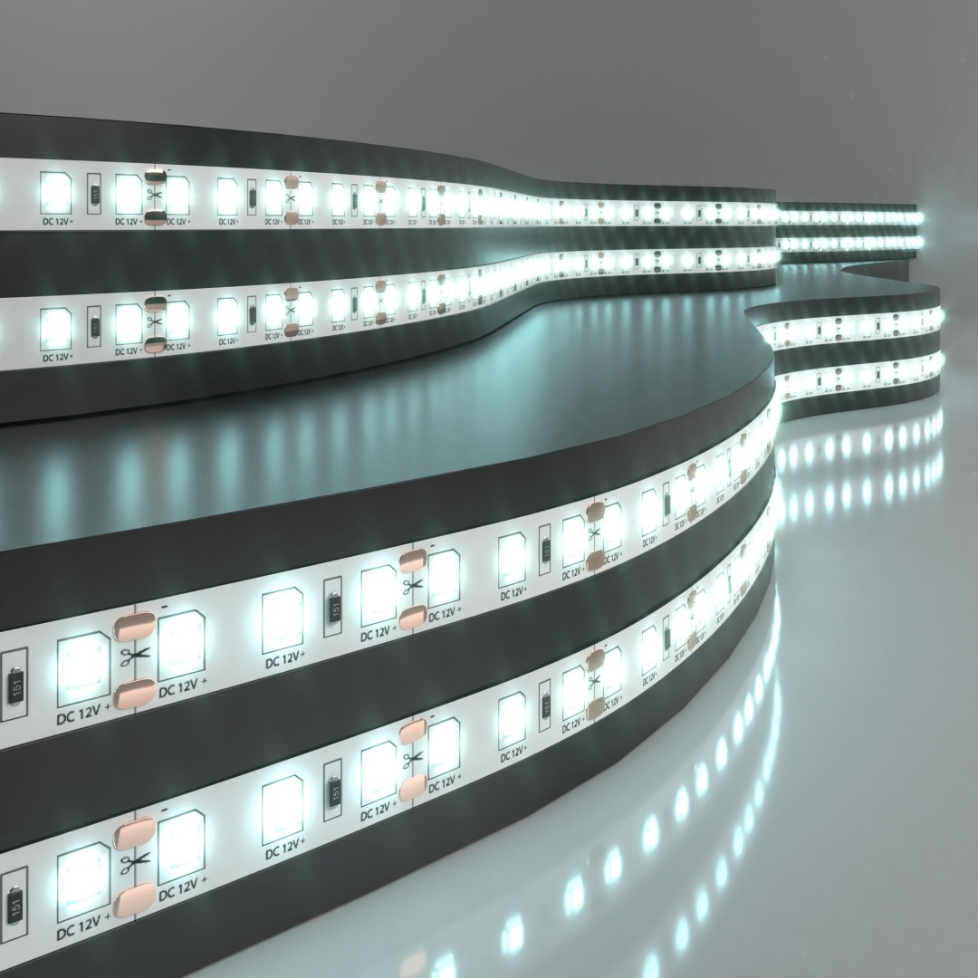 Светодиодная лента 12 В 9.6 Вт/м 120 Led/м 2835 IP20, холодный белый 6500К, 5 м Лента светодиодная 12V 9,6W 120Led 2835 IP20 холодный белый, 5м в строительном магазине