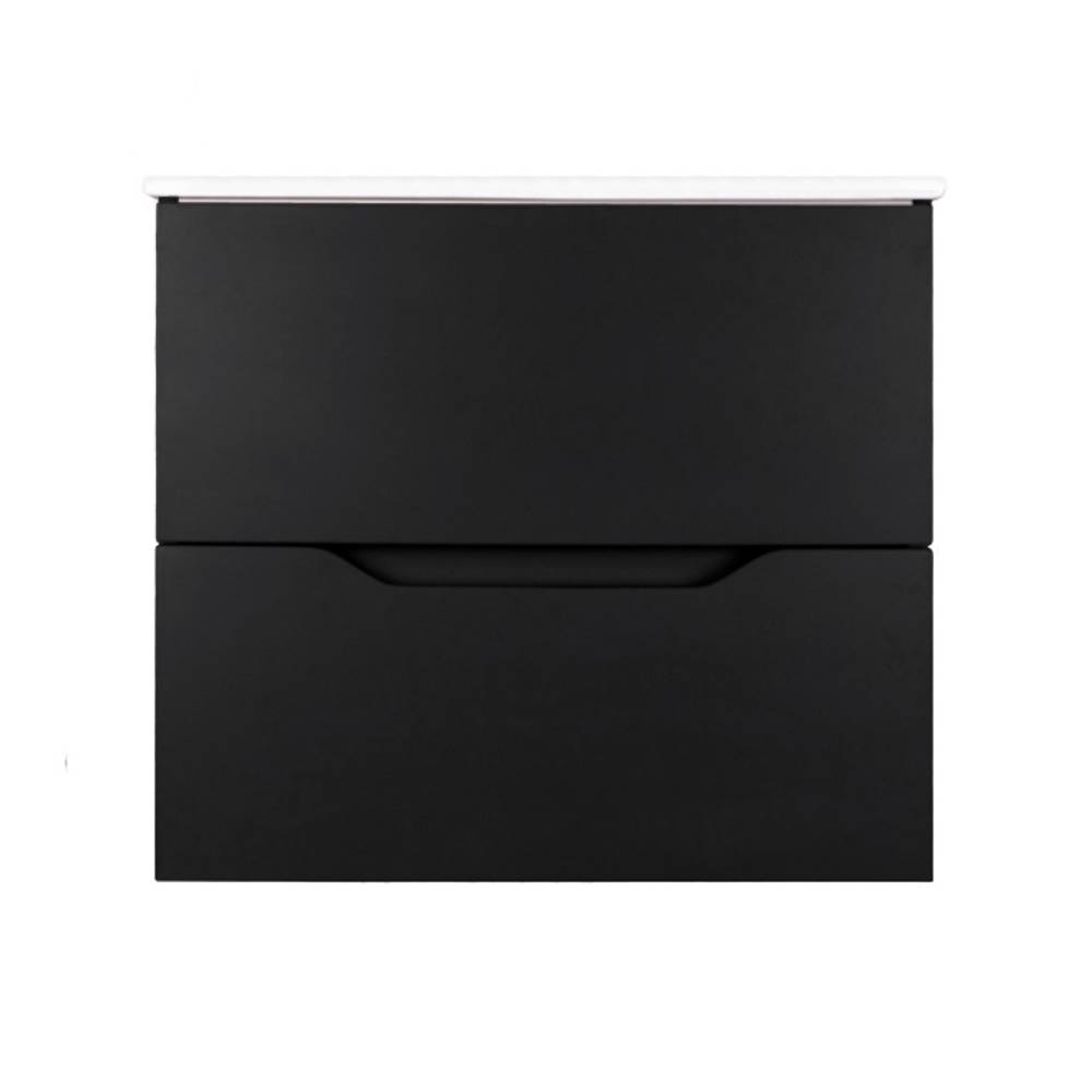 Тумба с раковиной Orange Line Li-60Tub+Ra подвесная, черный матовый в строительном магазине