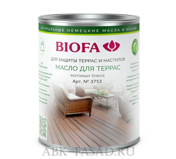 Масло для террас 3753 BIOFA в строительном магазине