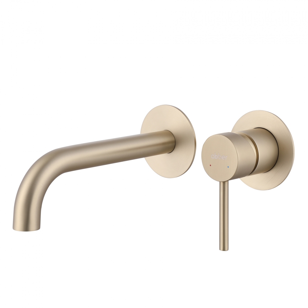 Смеситель ABBER Wasser Kreis AF8112G для раковины скрытого монтажа, золото матовое в строительном магазине