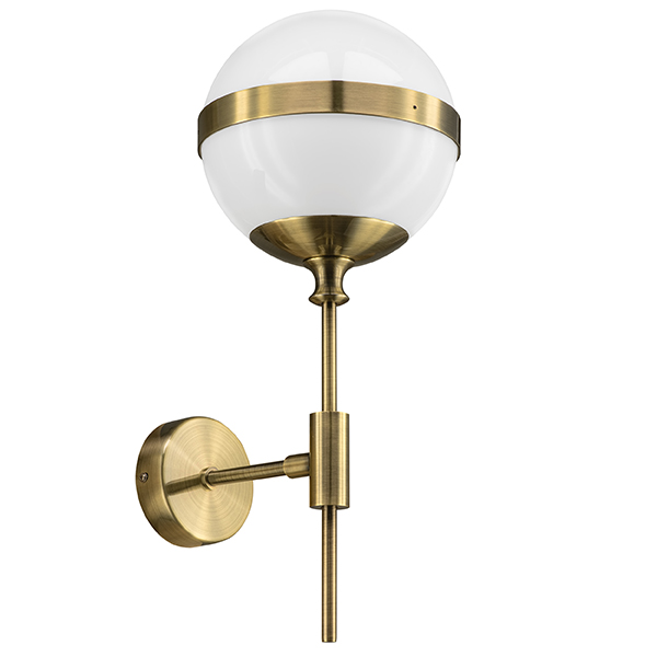 813611 Бра GLOBO 1х40W E14 electroplating bronze/white в строительном магазине