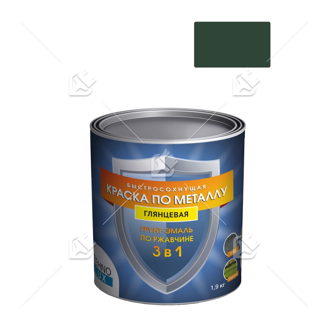 Грунт-эмаль 3в1 Технолюкс гладкая зеленая RAL 6005 1,9кг