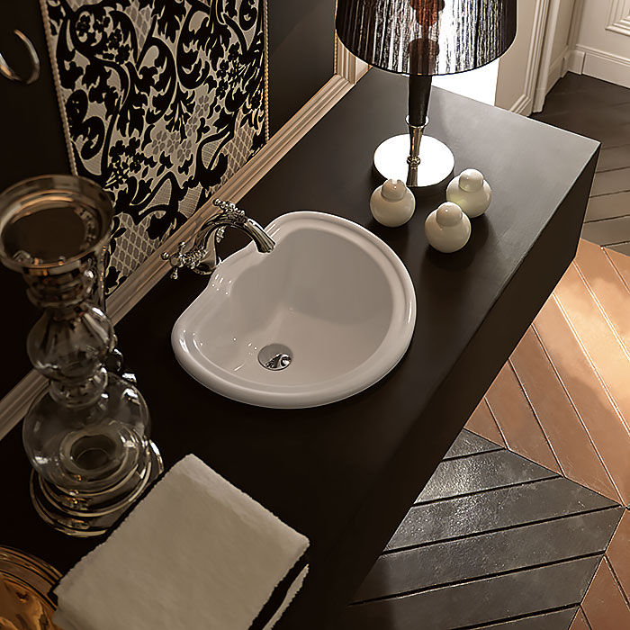 Раковина встраиваемая Kerasan Retro 50 х 41 см, с переливом, цвет белый, 103101bi*0 в строительном магазине