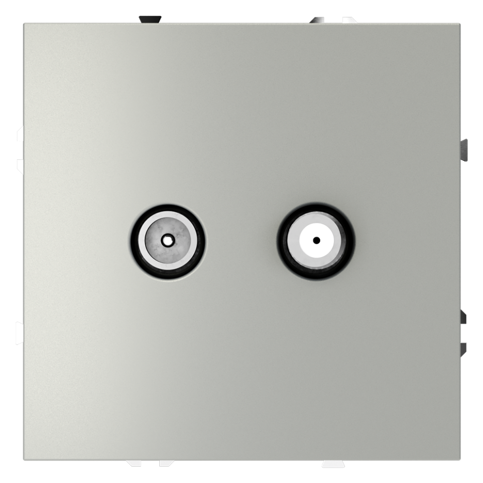 Розетка телевизионная встраиваемая VOLTUM S70 оконечная TV+SAT, (сталь) в строительном магазине