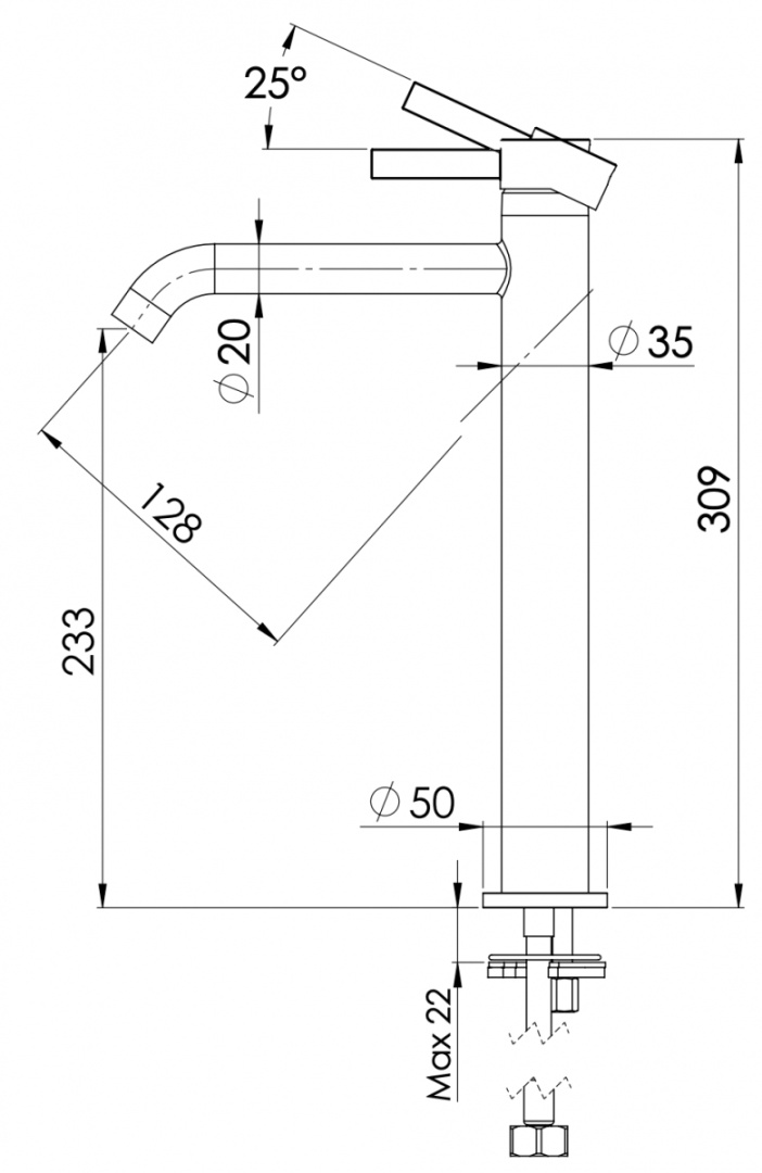 Смеситель для раковины Remer Metrica MC11LXL в строительном магазине
