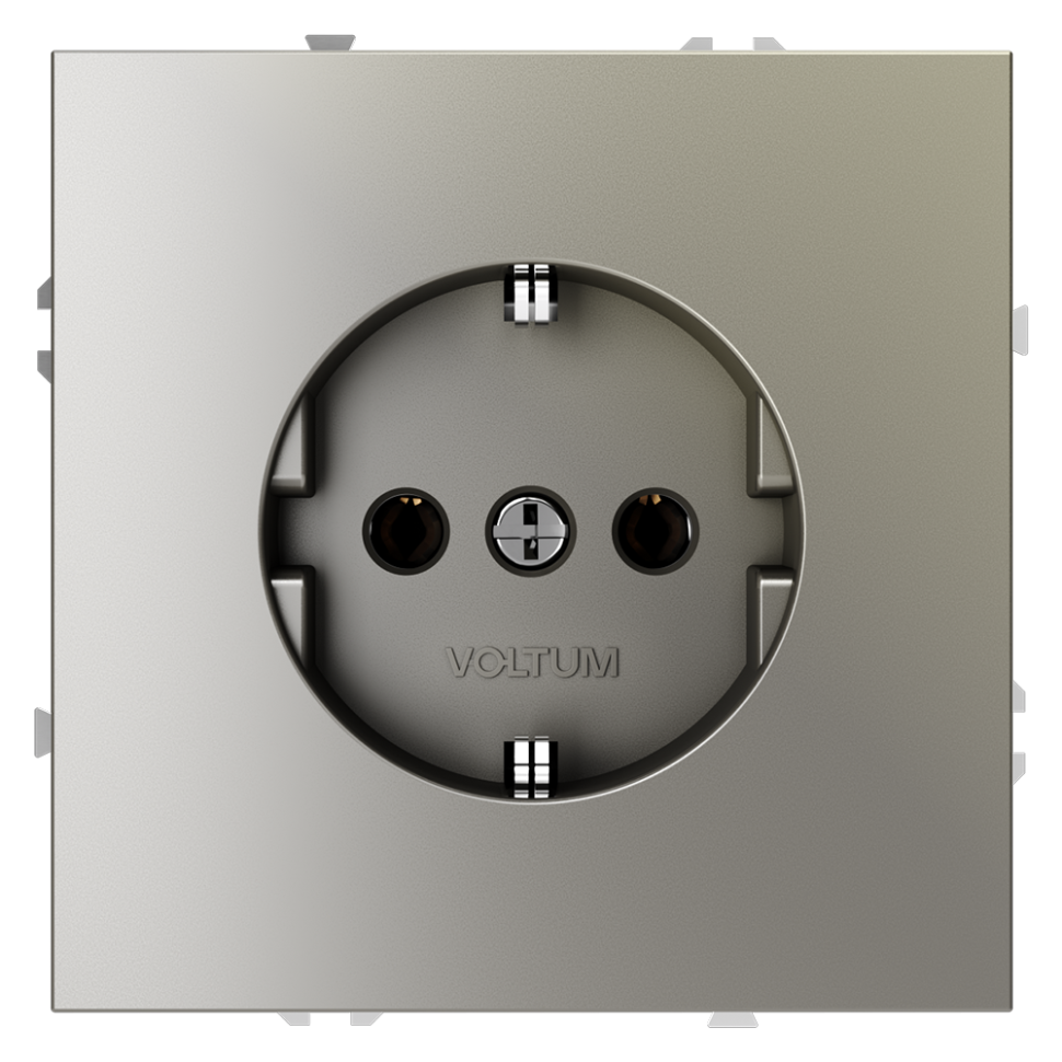 Розетка встраиваемая VOLTUM S70 с заземлением 16А, (шелк) в строительном магазине
