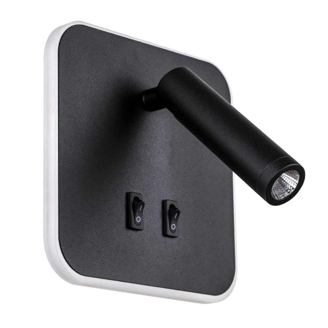 808667 Светильник настенный MURO LED 10W+3W 730LM+120LM G ЧЕРНЫЙ 3000K в строительном магазине