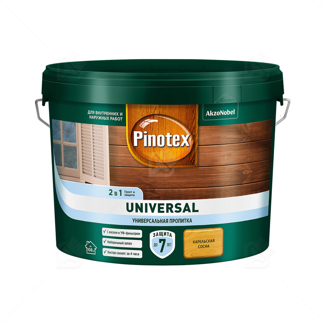 Пропитка Pinotex Universal 2в1 Карельская сосна 9л