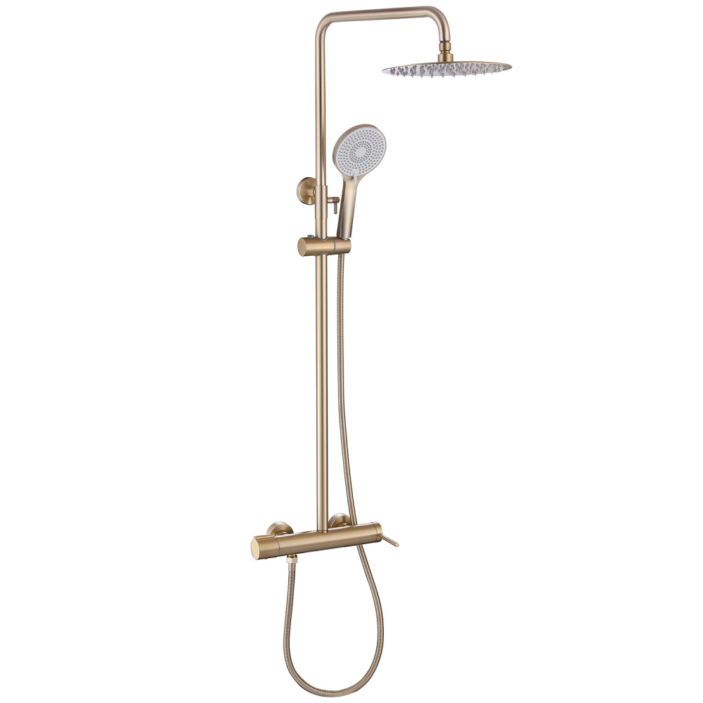 Душевая стойка ABBER Emotion AF8816GL с изливом, золото матовое (250) в строительном магазине