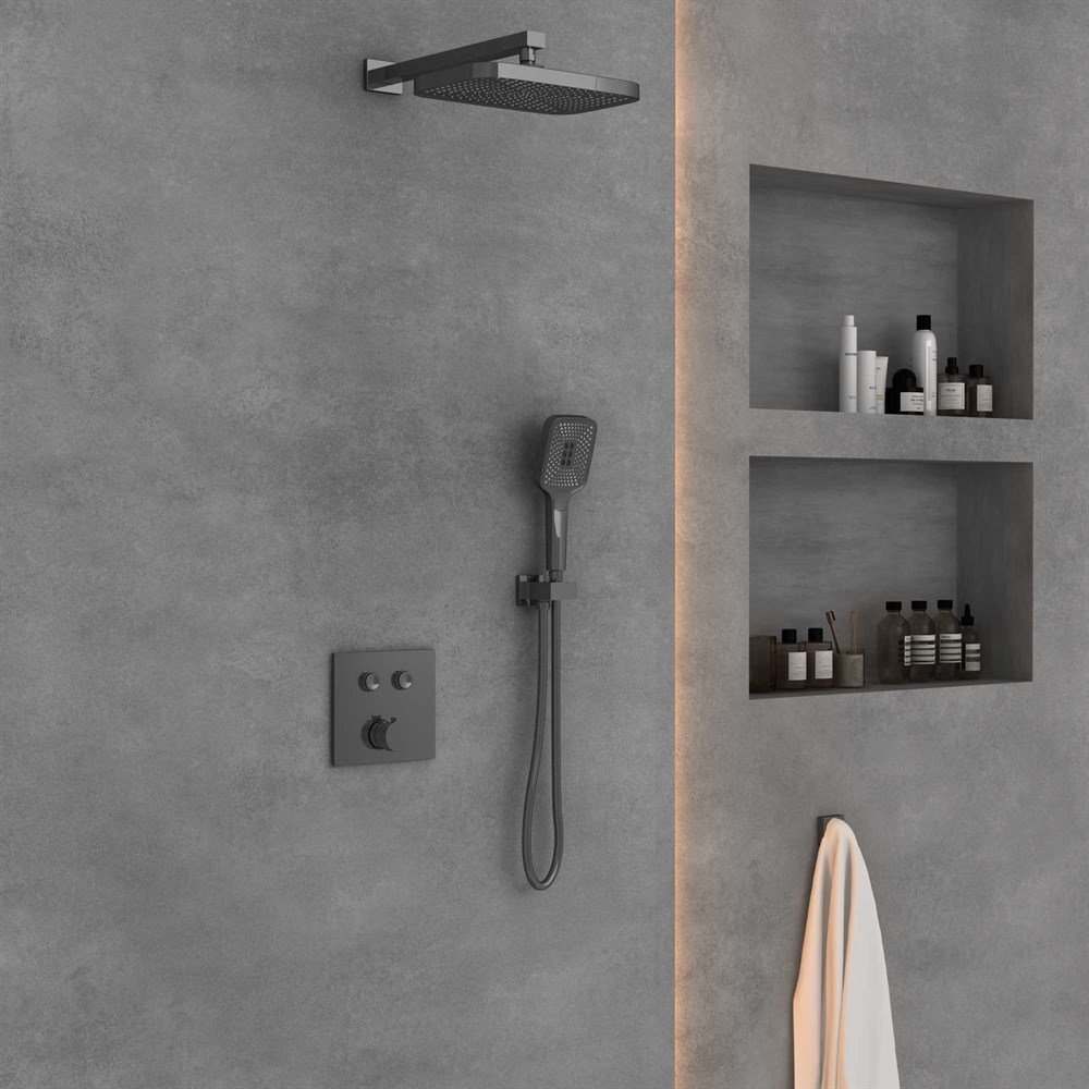 Душевая система Vincea VSFW-4211GM встраиваемая, 2 режима, вороненая сталь в строительном магазине