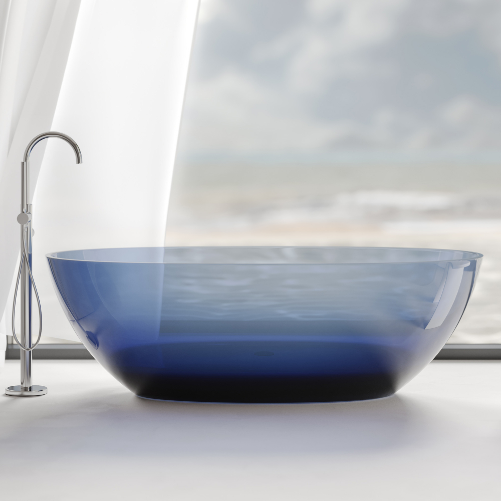Прозрачная ванна ABBER Kristall AT9701Saphir синяя в строительном магазине