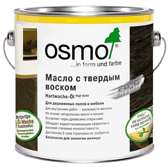 Масло с твердым воском «Эффект Серебро/Золото» OSMO Hartwachs-Öl Effekt Silber/Gold (3091 Серебро) 2,5л в строительном магазине