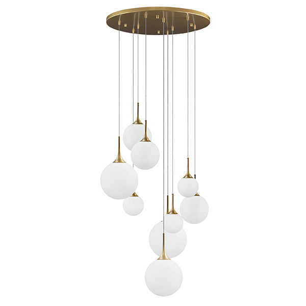 813092 Люстра GLOBO 9х40W E14 gold/white в строительном магазине