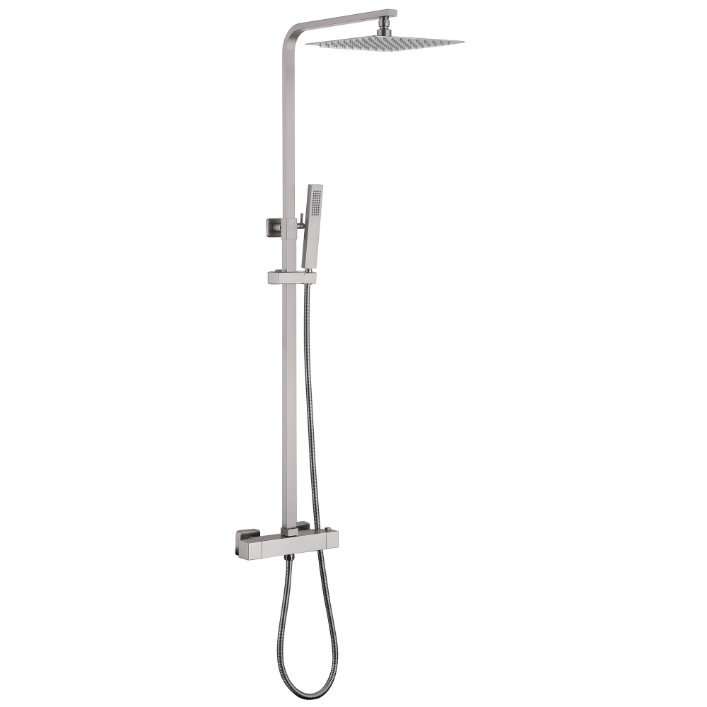 Душевая стойка ABBER Daheim AF8260SPL с термостатом без излива, сатин (250х250) в строительном магазине