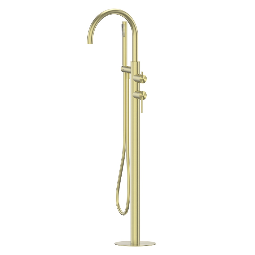 Смеситель ABBER Wasser Kreis 316 AF8115BG напольный для ванны, золото брашированное в строительном магазине