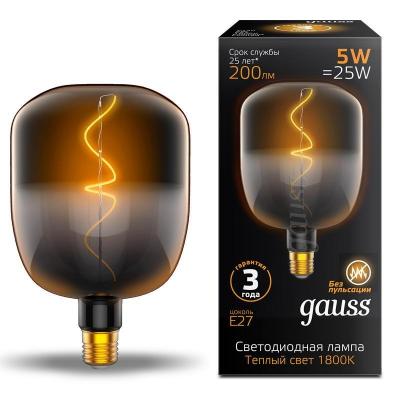 Лампа светодиодная филаментная Gauss E27 5W 1800K черная 1008802105 в строительном магазине