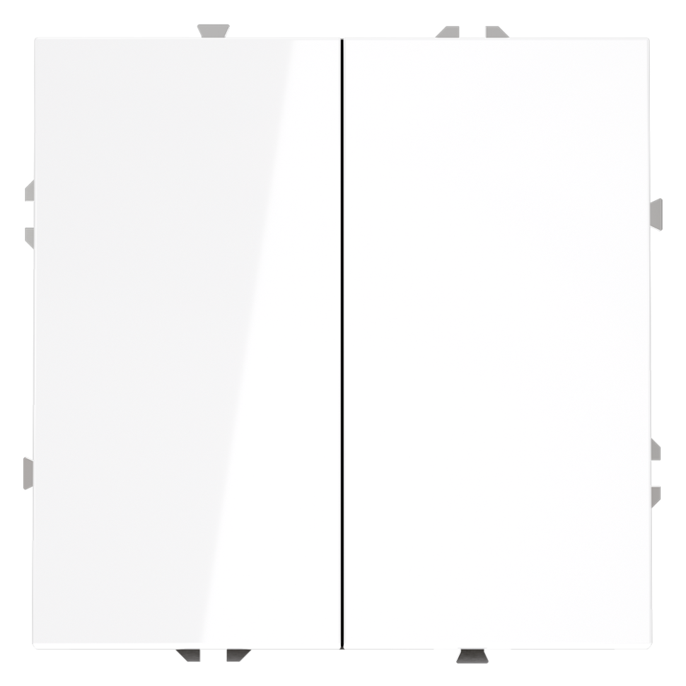 Выключатель встраиваемый VOLTUM S70 двухклавишный 10А, (белый глянцевый) в строительном магазине