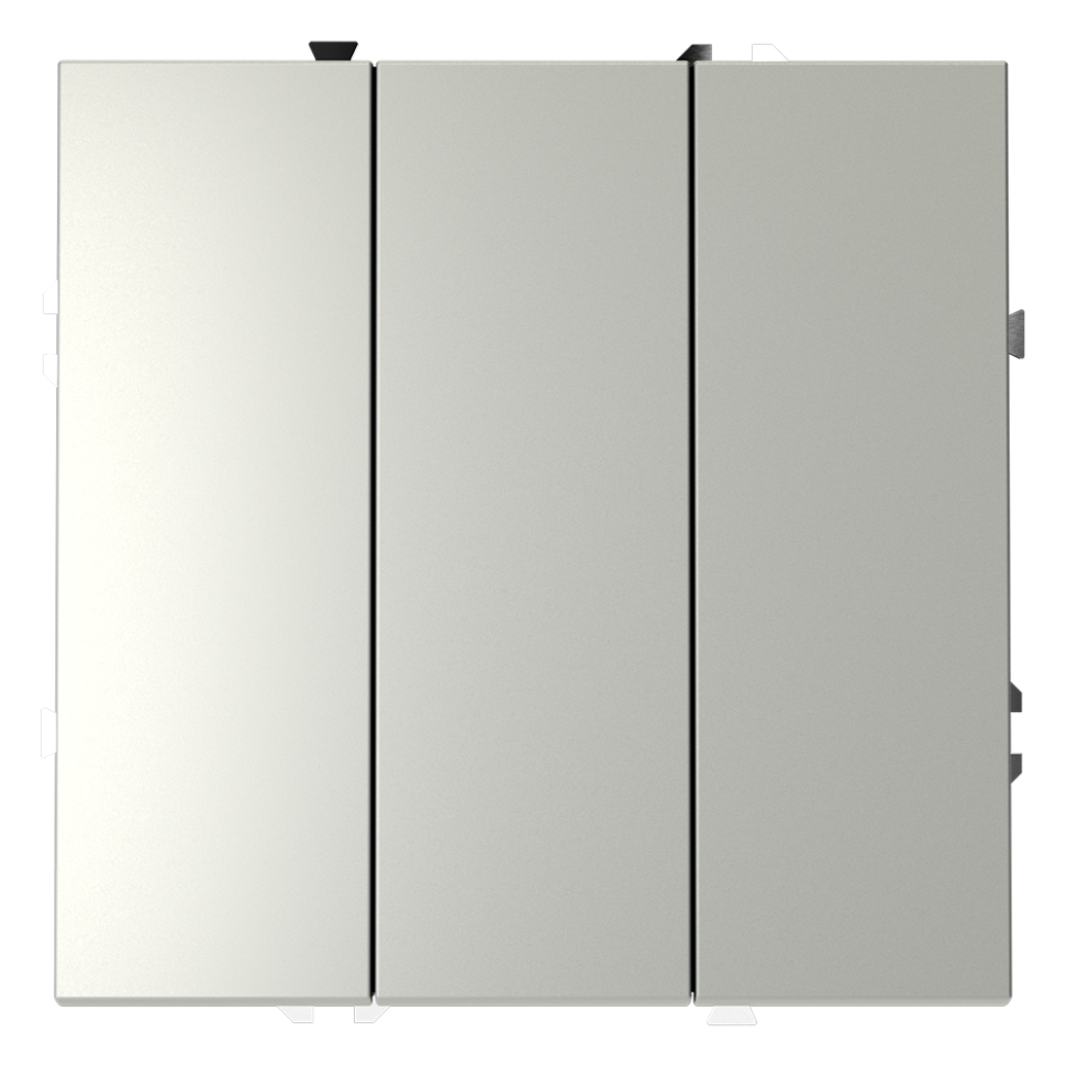 Выключатель встраиваемый VOLTUM S70 трехклавишный 10А, (сталь) в строительном магазине