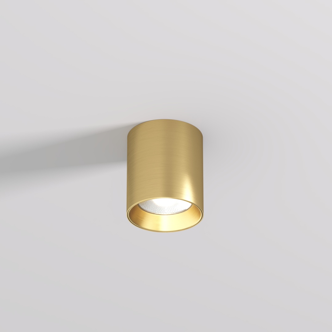 DK2610-SB Накладной светильник SHINE TUBE со светодиодом, D70*H80, IP20, 3000К, 10W, RA?90, сатинированная латунь, алюминий в строительном магазине