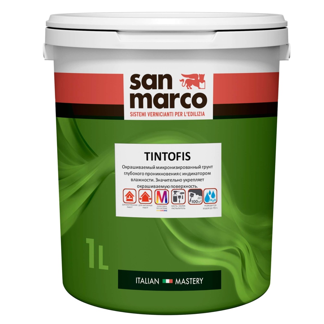 Грунтовка САН МАРКО Тинтофис (SAN MARCO Tintofis) окрашивающая 1л