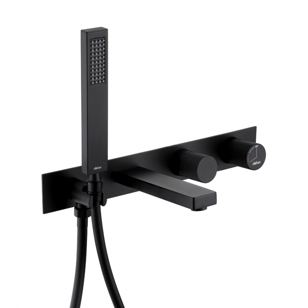 Смеситель ABBER Rund AF8730B для ванны скрытого монтажа, черный матовый в строительном магазине