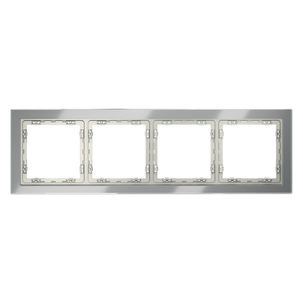 Рамка стеклянная VOLTUM S70 на 4 поста, (сталь, стекло) в строительном магазине