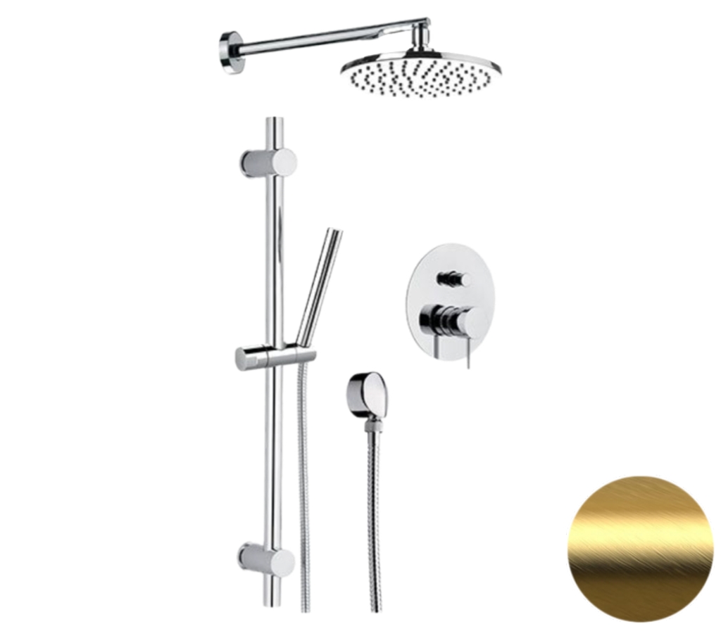 Душевая система Remer X Style X09S01OBG, золото брашированное в строительном магазине