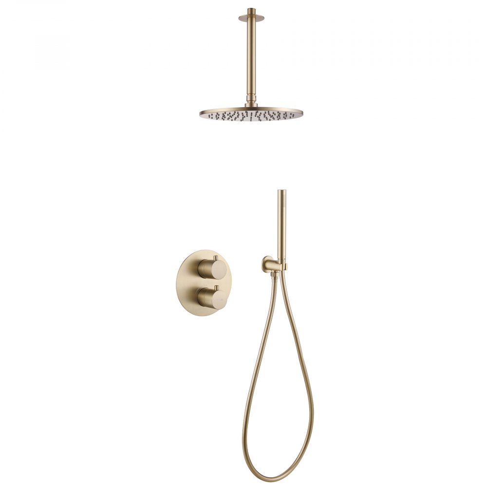 Душевая система ABBER Wasser Kreis AF8121G скрытого монтажа без излива, золото матовое в строительном магазине