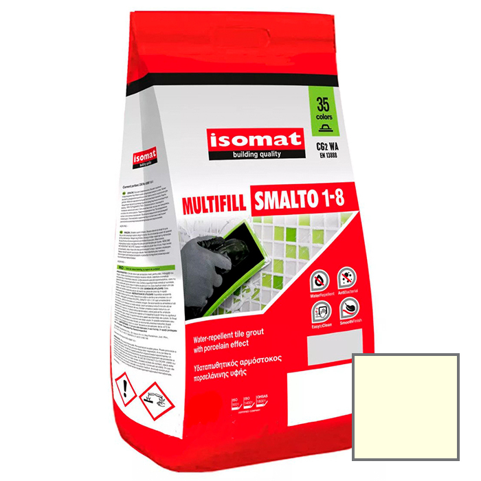 Затирка для плитки Isomat Multifill Smalto 1-8 №17 Анемон 2 кг17 анемон, 01 Белый, 02 Черный, 03 серый, 04 перламутрово-серый, 05 светло-серый, 06 багама-бежевый, 07 красно-коричневый, 08 коричневый, 09 светло-коричневый, 10 темно-серый, 11 слоновая кость, 13 красный, 15 манхеттен серый, 16 светлая охра, 18 перламутрово-бежевый, 19 мокко, 20 марун, 21 карамель, 25 крокус, 29 серебряно-серый, 30 цементно-серый, 31 керамик, 32 синий миконос, 40 тёмно-коричневый, 41землянисто-коричневый, 42 серовато-бежевый, 43 оливковый зеленый, 44 желтовато-коричневый, 45 песочный, 46 серовато-синий, 47 сиреневый, 48 лимонный желтый, 49 бирюзовый