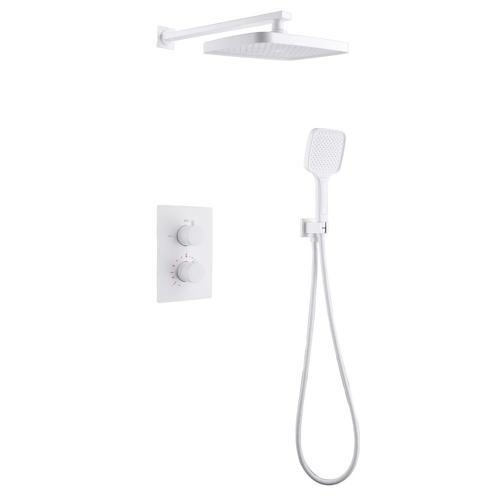 Душевая система ABBER Weiss Insel AF8051W скрытого монтажа без излива, термостат, белый в строительном магазине