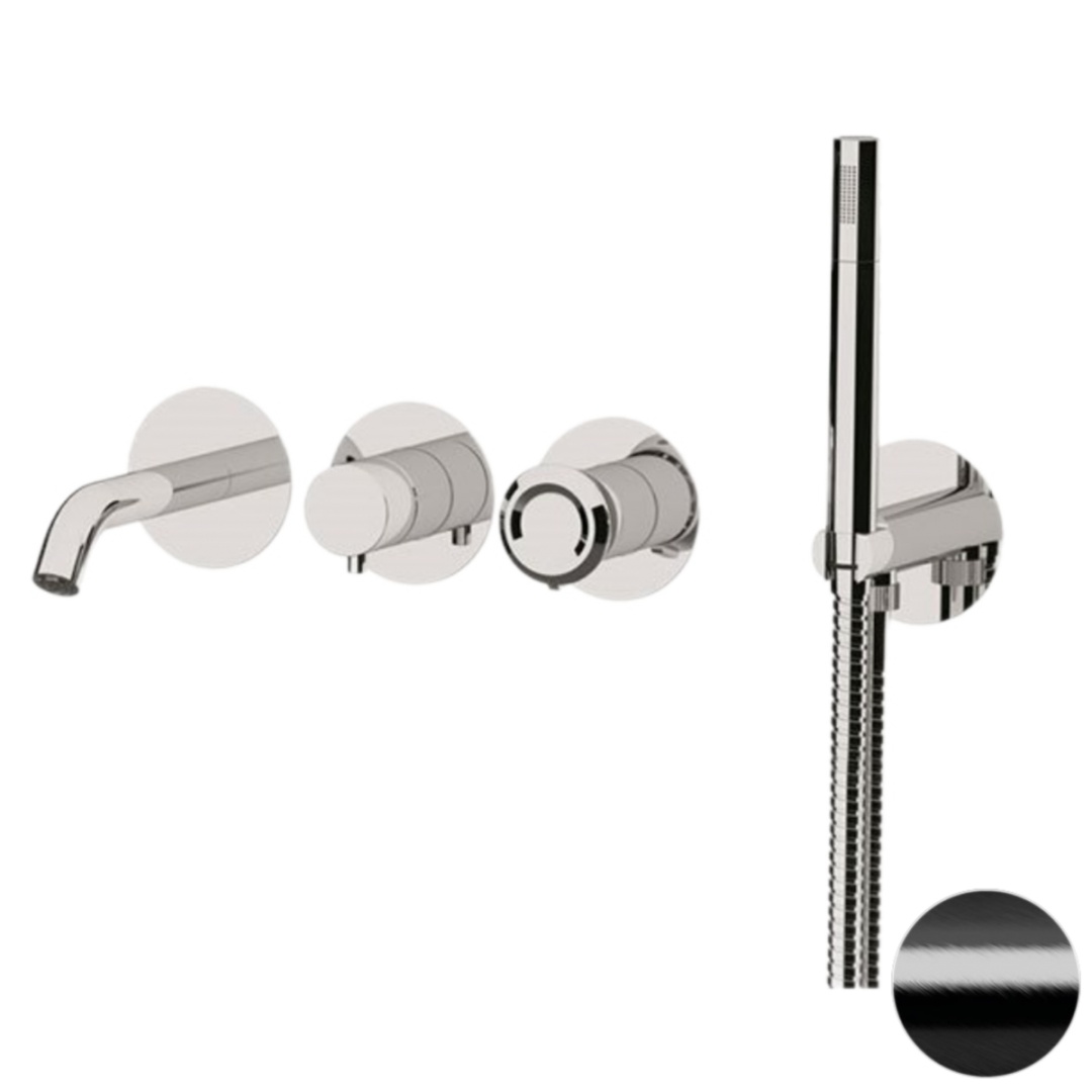 Смеситель для ванны Remer Element ET53D2PCFP, черный брашированный хром в строительном магазине