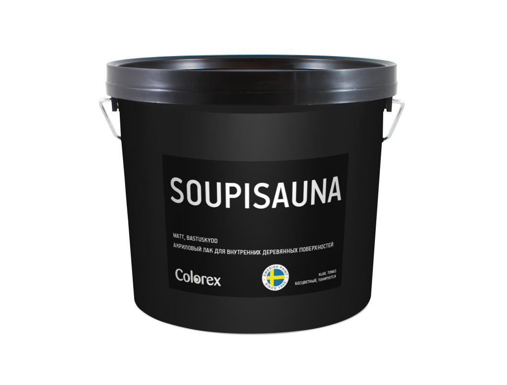 Прозрачный лак Colorex Soupisauna (Колорекс Суписауна) для саун внутри помещения 2,7л в строительном магазине