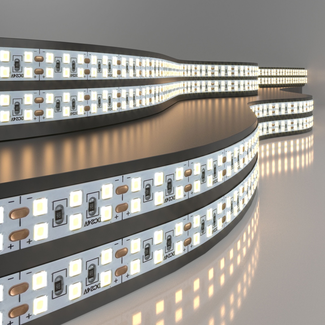 Лента светодиодная 240 LED 18 Вт IP20 двухрядная 3300К теплый белый 2835 24V 240Led 18W IP20 в строительном магазине