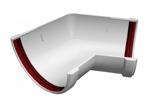 Угол желоба 135 гр. универсал. ПВХ Grand Line Стандарт белый