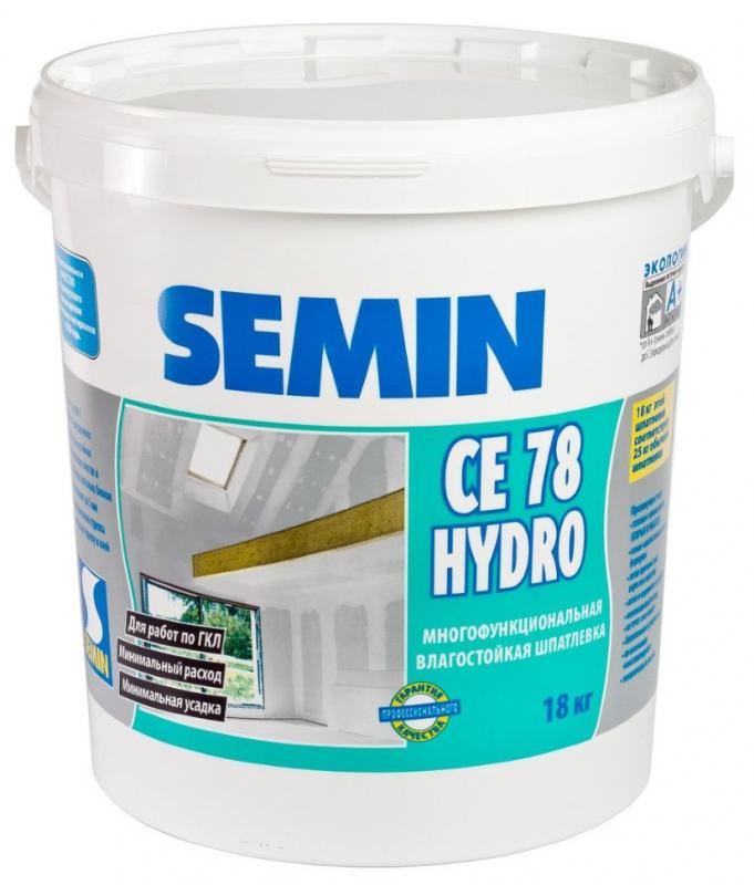 Semin CE78 Hydro Готовая к применению влагостойкая шпатлевка Семин Гидро 18кг