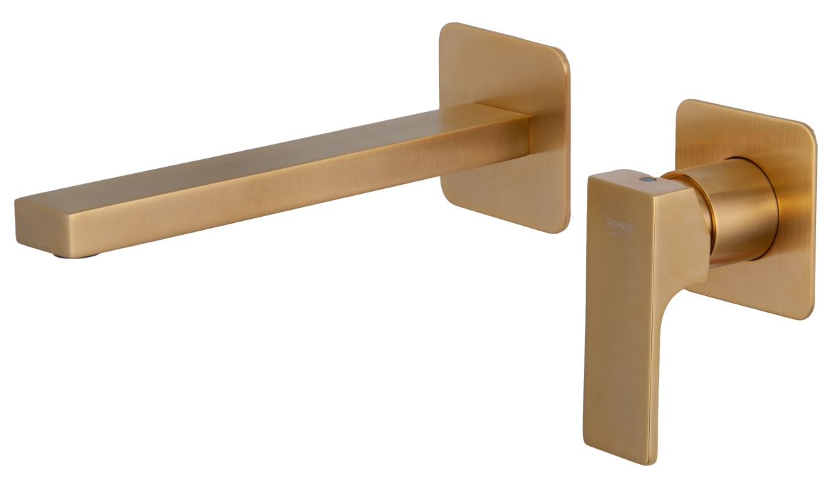 Смеситель для раковины Remer Absolute AU15PLBG, золото брашированное в строительном магазине