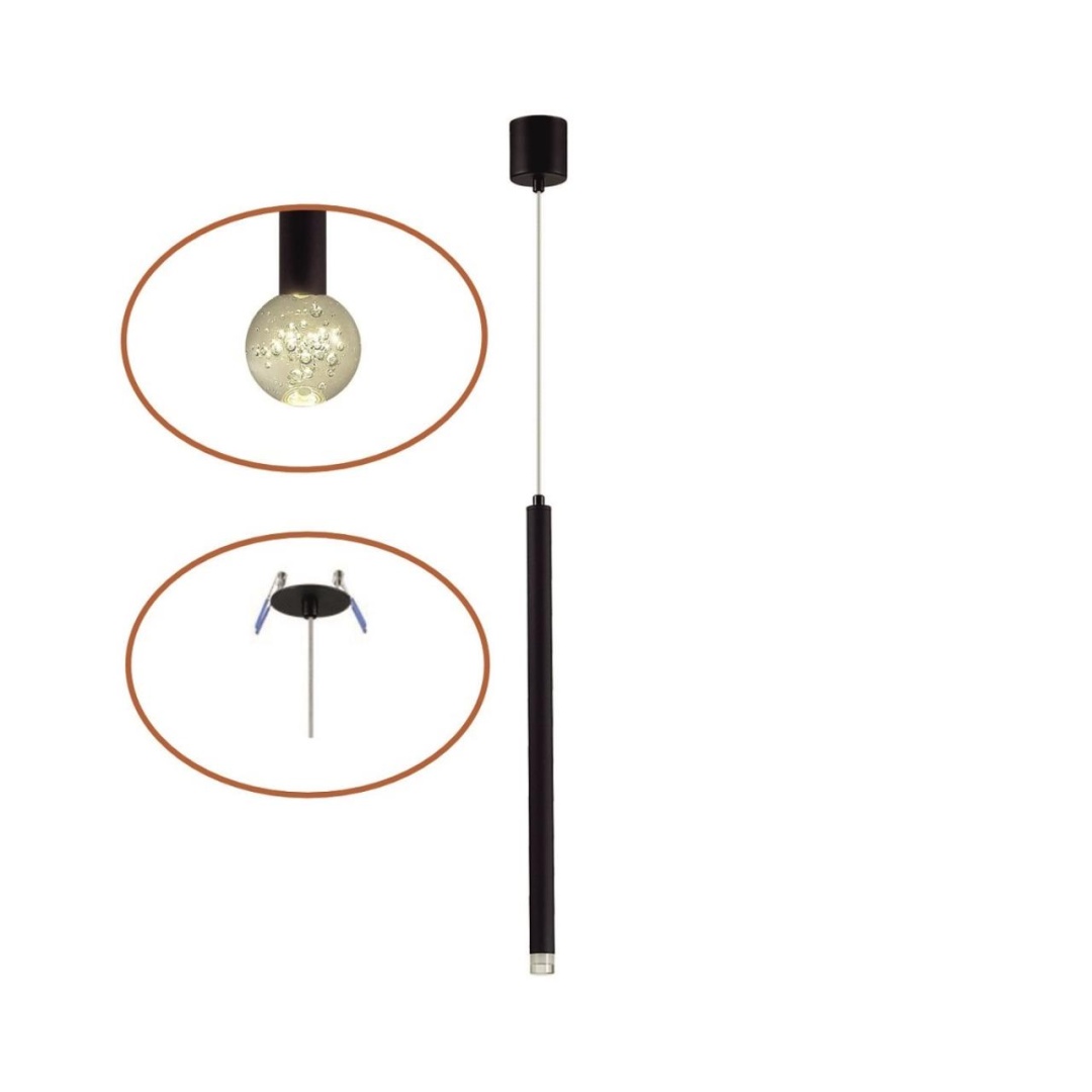 4373/3LA HIGHTECH ODL26 Подвесной светильник черный/хрустальн. стекло/металл IP20 LED 3W 400Лм 3000K 220-240V FIANO в строительном магазине