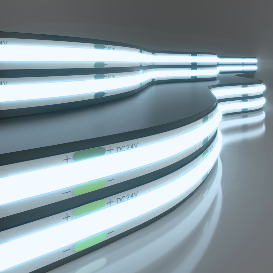 Светодиодная лента 24 В 11 Вт/м 352 Led/м COB IP20, холодный белый 6500K, 5 м Лента светодиодная 24V 11W 352Led COB IP20 холодный белый, 5м в строительном магазине