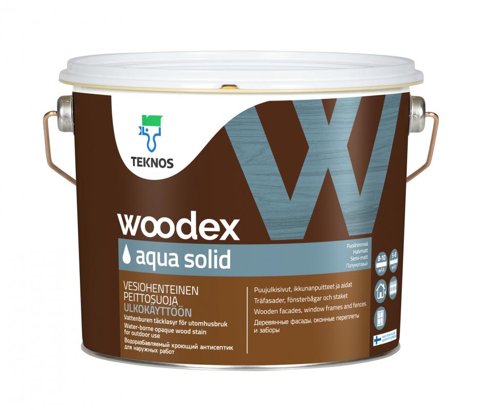 Антисептик кроющий TEKNOS WOODEX AQUA SOLID (Текнос Вудекс Аква Солид) 9л