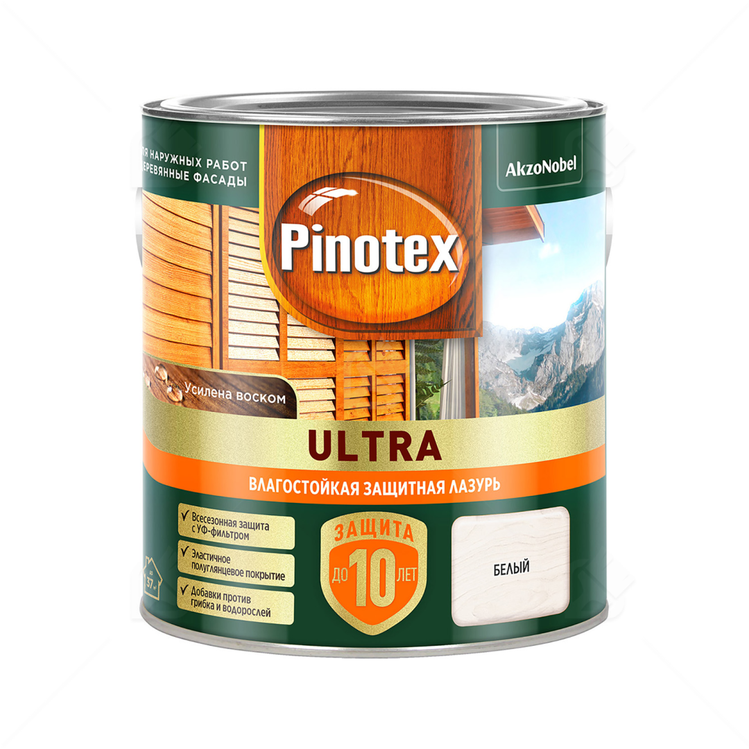 Пропитка Pinotex Ultra AWB полуглянцевая белый 2,5 л