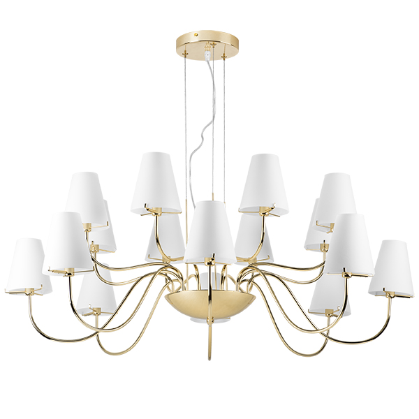 758162 Люстра подв. DIAFANO 16х40W G9 ЗОЛОТО/БЕЛЫЙ в строительном магазине