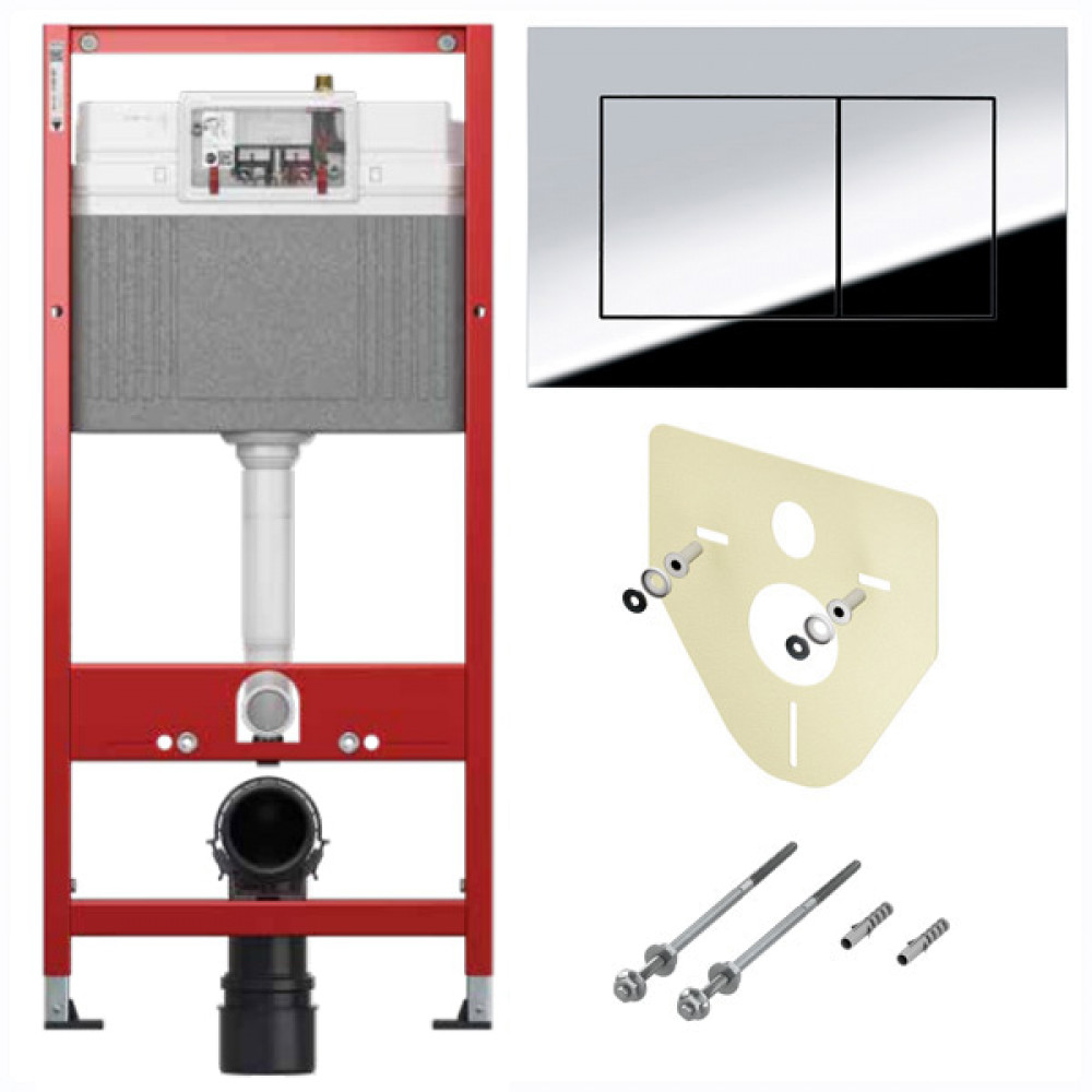 Инсталляция для унитаза TECE TECEbase 4 в 1 с кнопка хром глянец 9400412 в строительном магазине