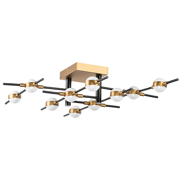 745147 Люстра BERGAMO LED 5Wх10 4000LM ЧЕРНЫЙ МАТОВЫЙ/ЗОЛОТО 4000K в строительном магазине