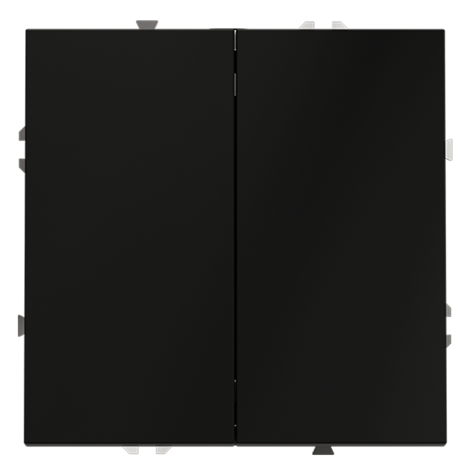 Выключатель встраиваемый VOLTUM S70 двухклавишный 10А, (черный матовый) в строительном магазине