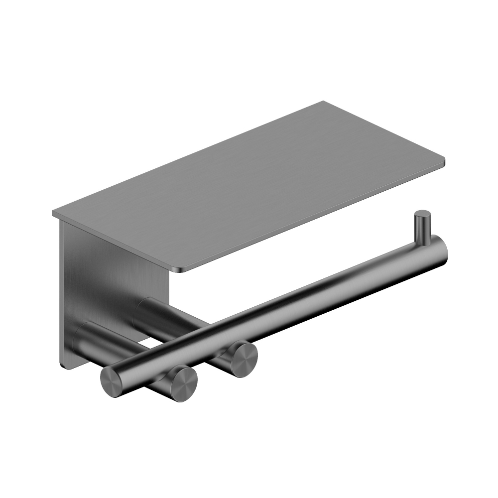 Бумагодержатель с полкой ABBER Osten 316 AA1830BGG брашированная оружейная сталь в строительном магазине