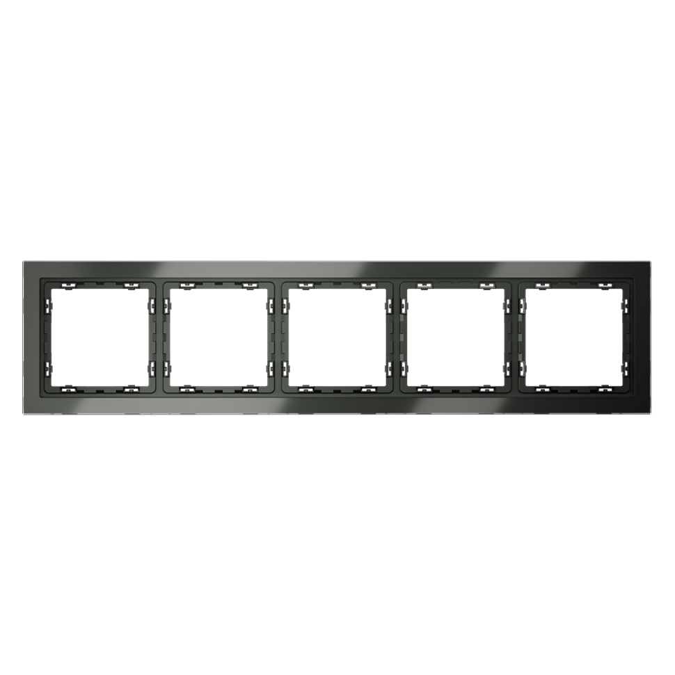 Рамка стеклянная VOLTUM S70 на 5 постов, (титан, стекло) в строительном магазине