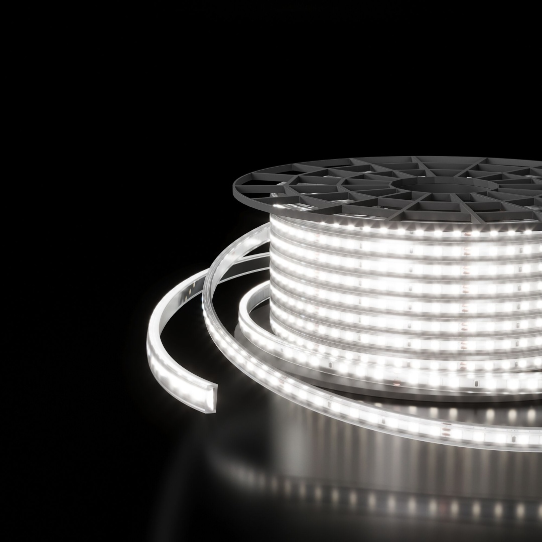 Светодиодная лента 220 В 14,4 вт/м 120 Led/м 2835 IP65, холодный белый 6500K, 50 м Лента светодиодная 220V 14,4W 120Led 2835 IP65 6500 холодный белый, 50 м в строительном магазине