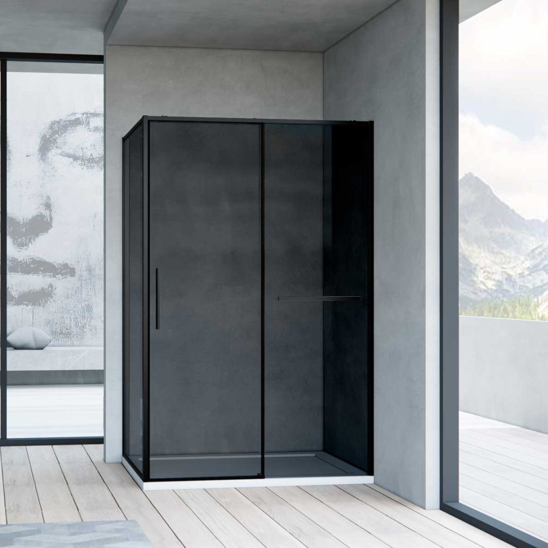 Душевой уголок Vincea Slim Soft VSR-1SS9012CGB, 1200x900, черный, стекло тонированное в строительном магазине