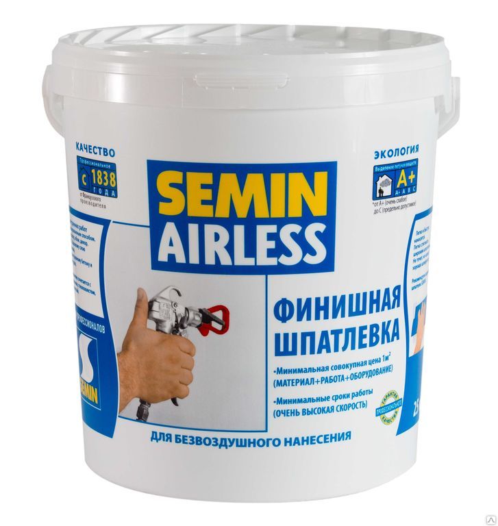 Semin Airless Boss Финишная шпатлевка для безвоздушного нанесения Семин 25кг
